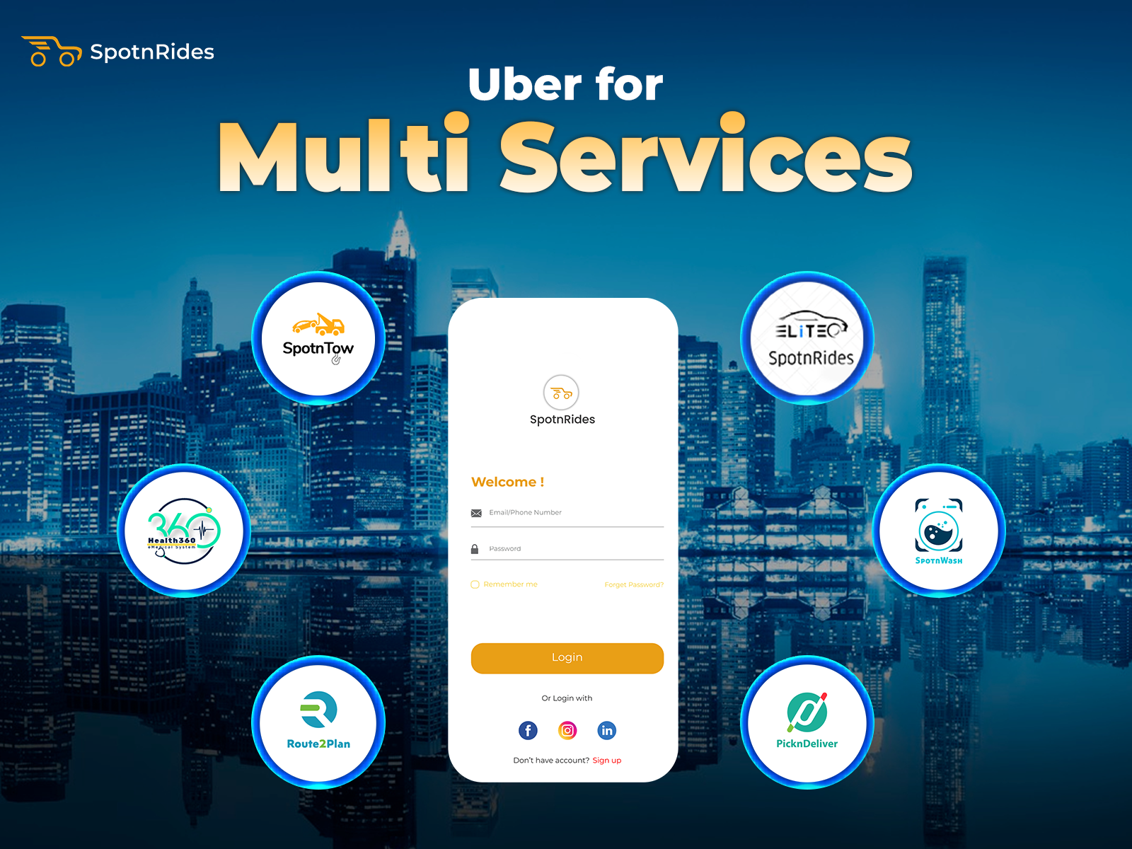 Launch Your Own Uber for X Custom App Development by SpotnRides